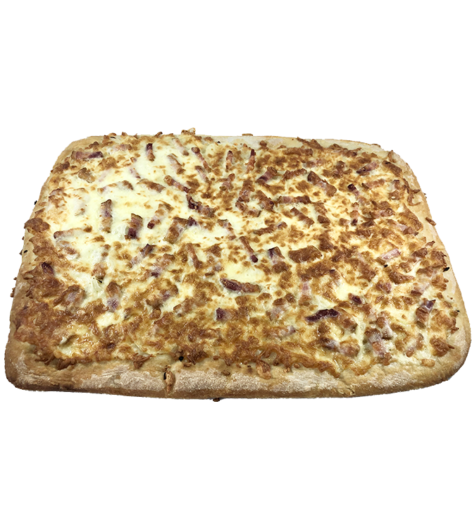 Pizza blanche façon flammekueche 20x14po