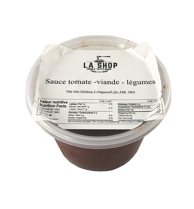 Sauce tomate viande et légume 0.5L