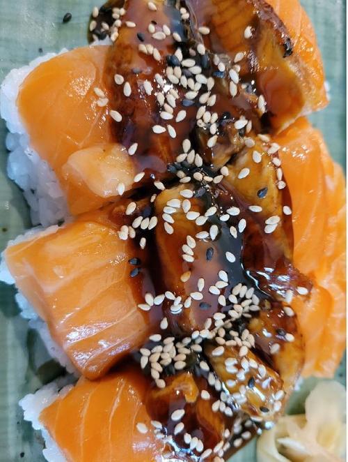 Anguille et saumon (6 mcx) / Eel and Salmon Maki (6 pcs)