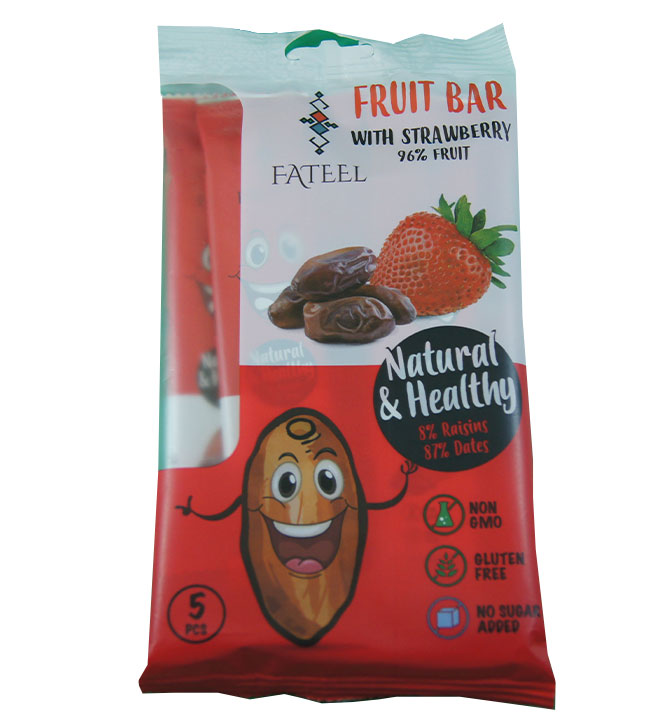 Barres de fruits fraise naturel et santé Fateel 5 pièces 5x20g