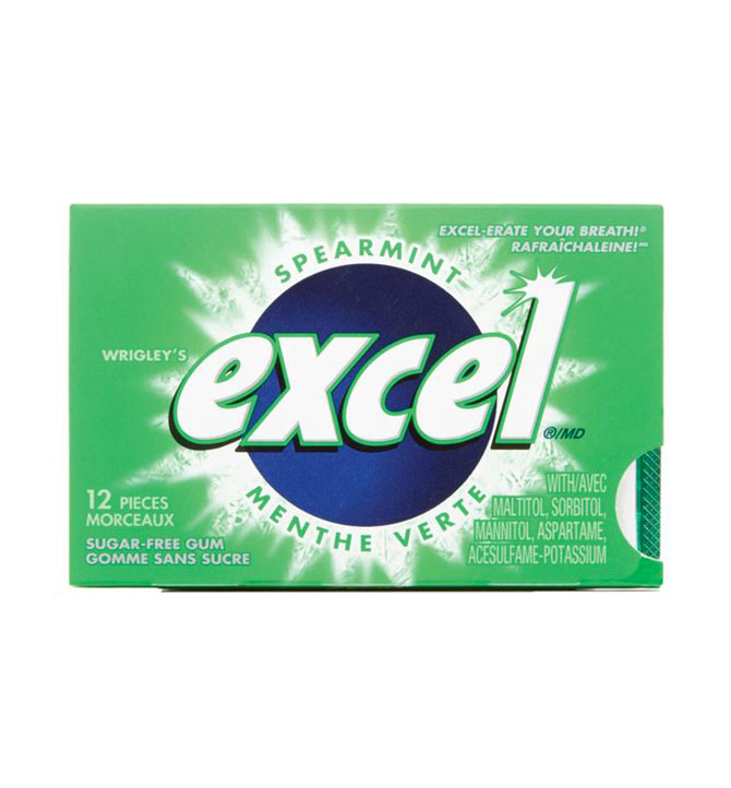 Gomme Excel Menthe Verte 12 mrx