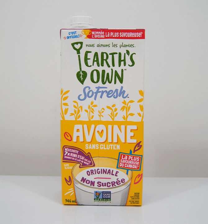 Lait d'avoine non sucré Earth Own 946ml