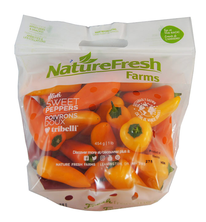 Mini poivrons doux nature fresh farms 454g