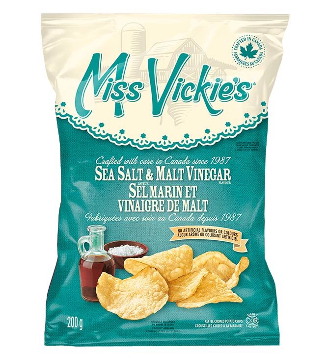 Miss Vickie's sel marin et vinaigre de malt 200G