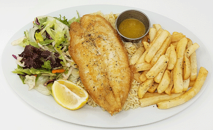 Filet de poisson blanc légèrement pané - Assiette