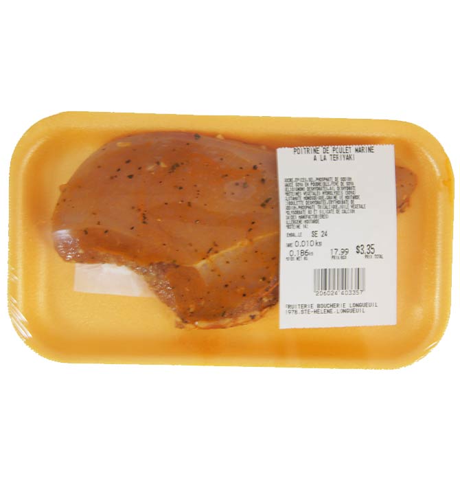 Poitrine de poulet marinée teriyaki