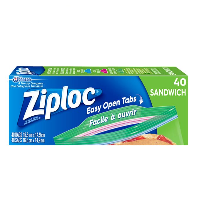 Sacs Ziploc Sandwich 40 unites