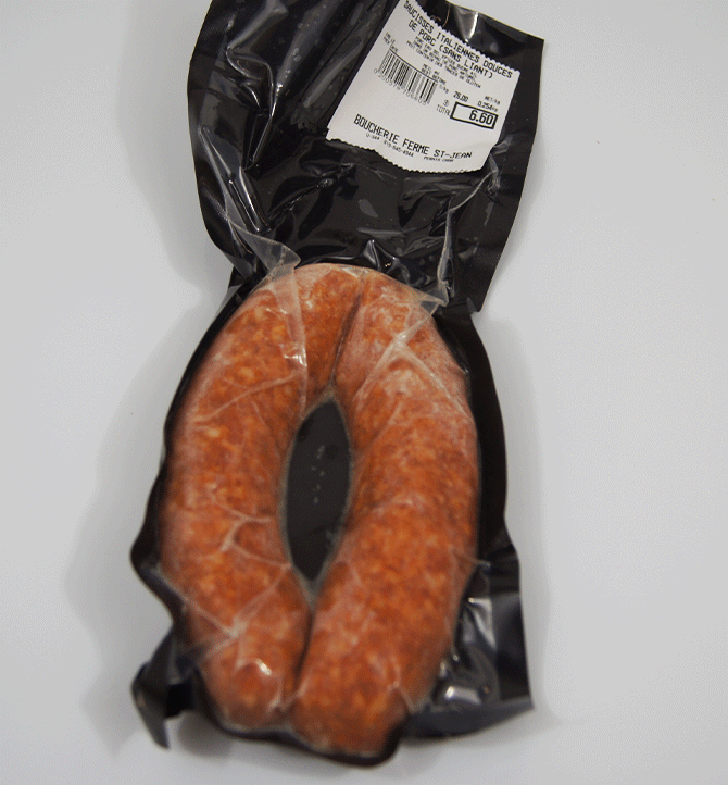 Saucisse italienne douce Boucherie ferme st-jean