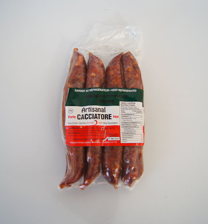 Saucisse sèche forte Cacciatore Artisanal