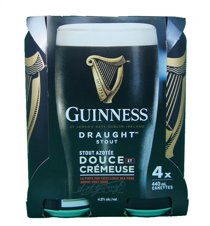 Stout azotée douce et crémeuse Guiness 4x440ml