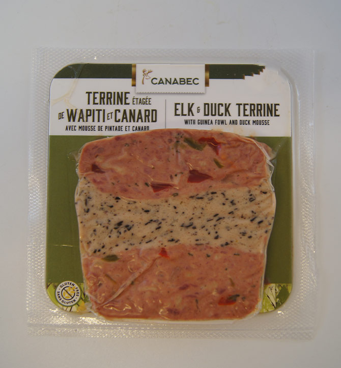 Terrine étagée de wapiti et canard 