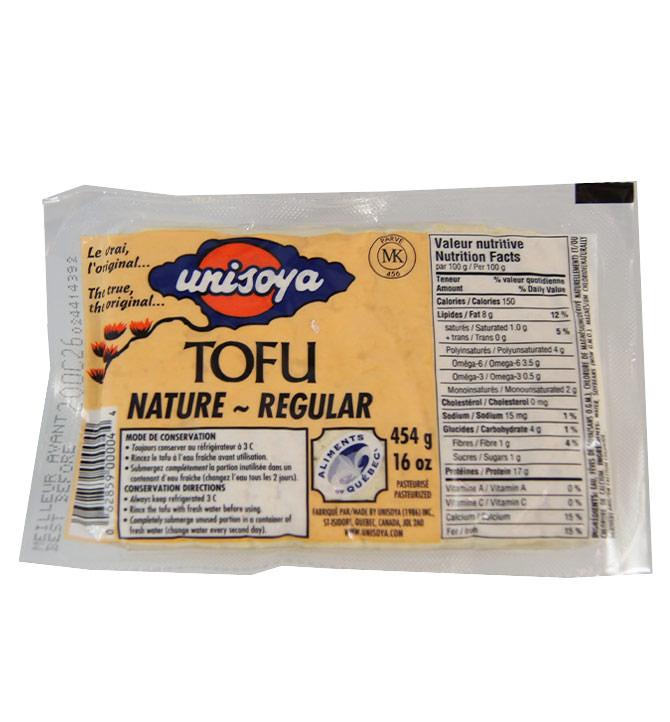 Tofu ferme nature Unisoya 454g - Fruiterie Boucherie Longueuil 