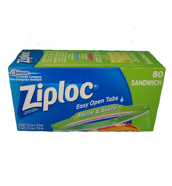 Ziploc johnson 16.5cmx14.9cm 80 bags 80 sandwich